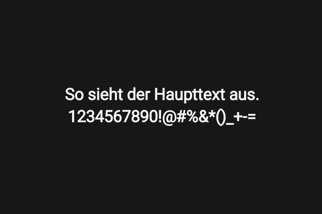 Dunkelmodus am HAndy, weisser Text auf schwarzem Hintergrund