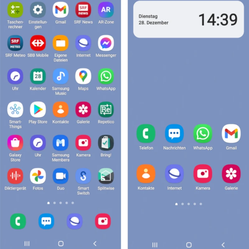 Screenshot Organisation der Apps