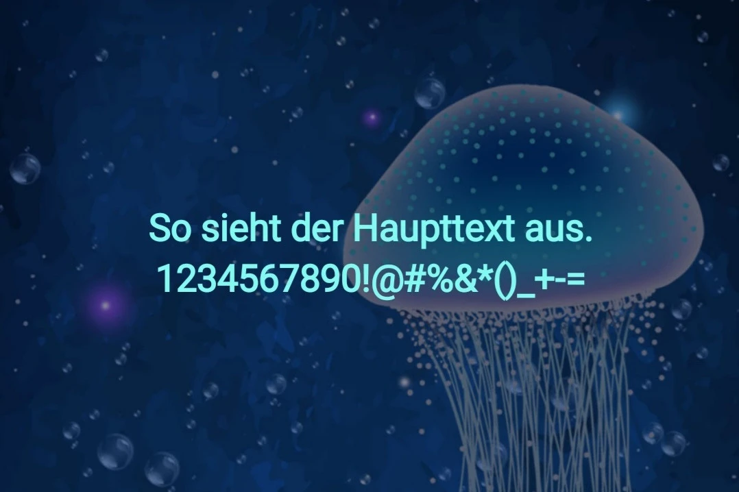 Text mit Hintergrundbild einer Qualle